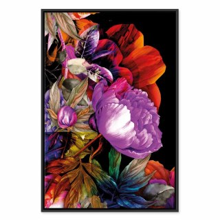 Obraz - Natura w kolorach lata (1-częściowy) - kwiatowy ogród inspiracji 80x120 W ramie drewnianej czarnej