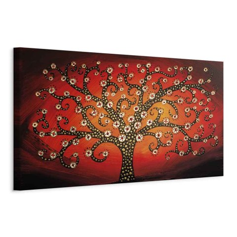 Obraz - Ogniste drzewo (1-częściowy) wąski 90x30 Standard