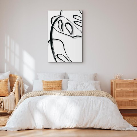 Obraz - Biała monstera (1-częściowy) pionowy 40x60 Na płótnie włoskim