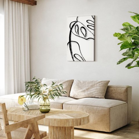 Obraz - Biała monstera (1-częściowy) pionowy 60x90 Standard
