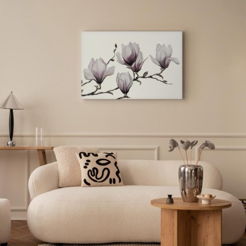 Obraz - Malowane magnolie (1-częściowy) szeroki 90x60 Standard