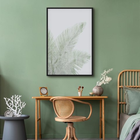 Obraz - Aksamitna zieleń (1-częściowy) pionowy 40x60 W ramie drewnianej czarnej