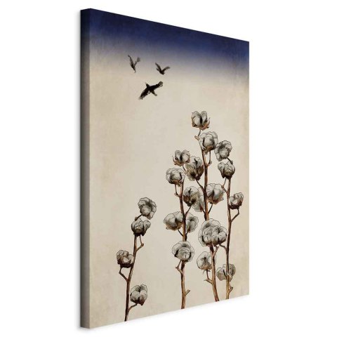 Obraz - Gałązki bawełny (1-częściowy) pionowy 20x30 Standard