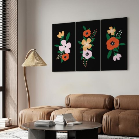 Obraz - Kolorowy rozkwit (3-częściowy) 90x60 Standard