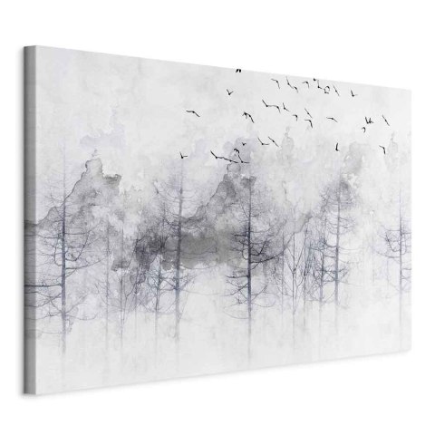 Obraz - Zimowy las (1-częściowy) szeroki 90x60 Standard