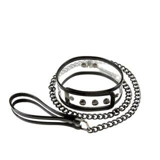 Bare Bondage Bezbarwna obroża ze smyczą