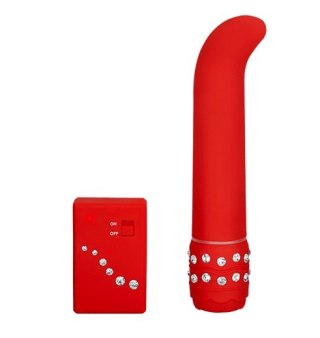CRYSTAL G-SPOT Wibrator z cyrkoniami czerwony