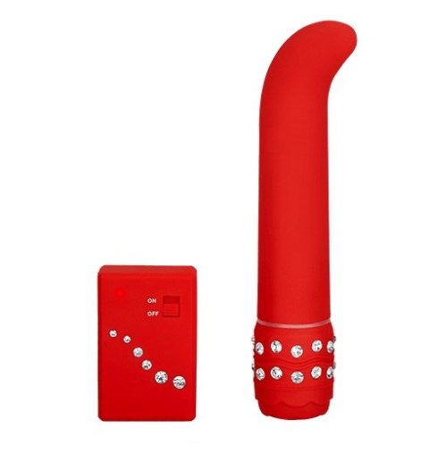 CRYSTAL G-SPOT Wibrator z cyrkoniami czerwony