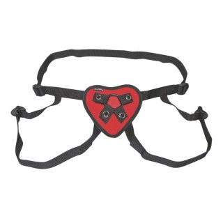 LUX FETISH Red Heart StrapOn Uprząż