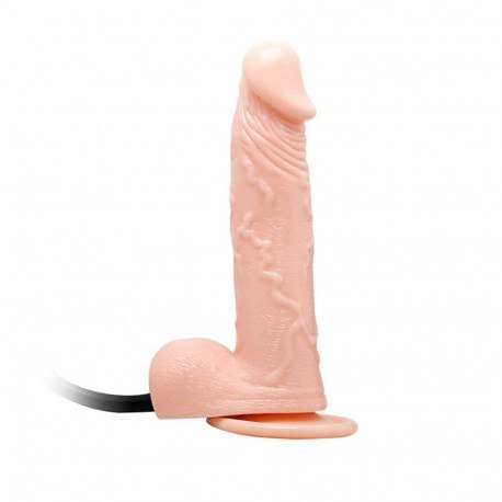 Pompowane dildo z przyssawką i jądrami