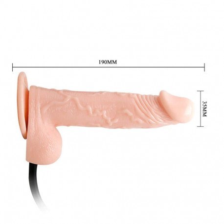 Pompowane dildo z przyssawką i jądrami