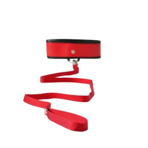 S&M Leash/Collar Czerwona obroża ze smyczą