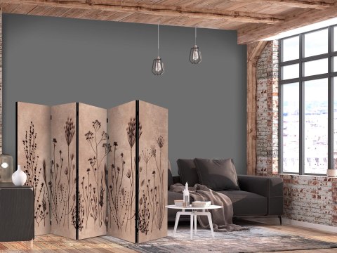 Parawan - Roślinny vintage - delikatne polne kwiaty na tle w technice lime wash 225x172 Dwustronny