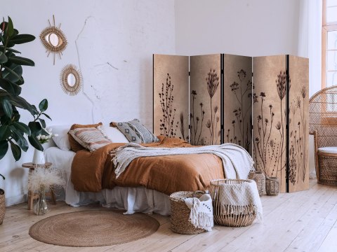 Parawan - Roślinny vintage - delikatne polne kwiaty na tle w technice lime wash 225x172 Dwustronny