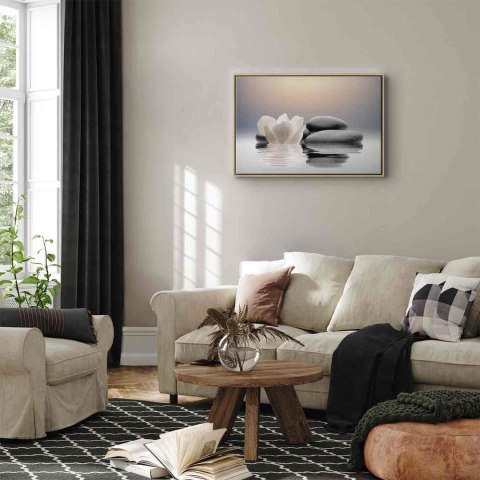 Obraz - Ogród spokoju 60x40 W ramie drewnianej naturalnej