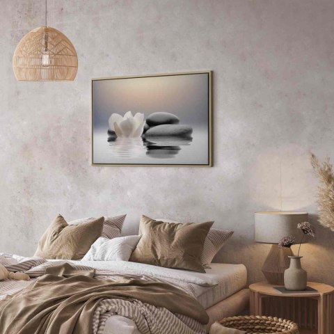 Obraz - Ogród spokoju 60x40 W ramie drewnianej naturalnej