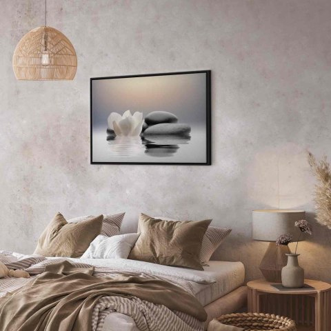 Obraz - Ogród spokoju 90x60 W ramie drewnianej czarnej