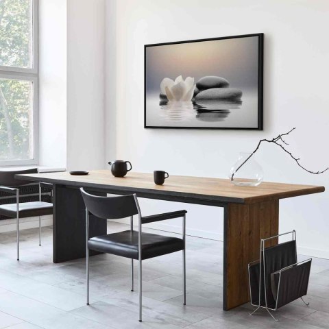 Obraz - Ogród spokoju 90x60 W ramie drewnianej czarnej