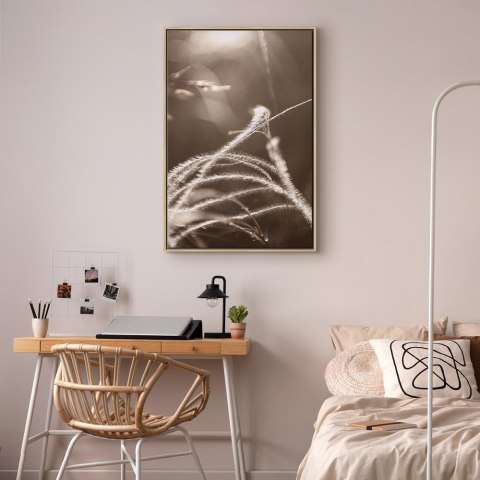 Obraz - Puszysta trawa (1-częściowy) pionowy 80x120 W ramie drewnianej naturalnej