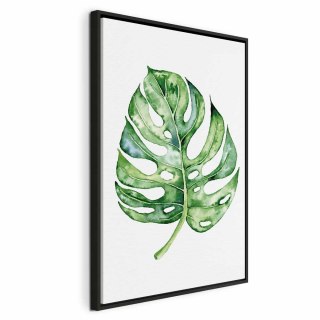 Obraz - Akwarelowa monstera (1-częściowy) pionowy 40x60 W ramie drewnianej czarnej