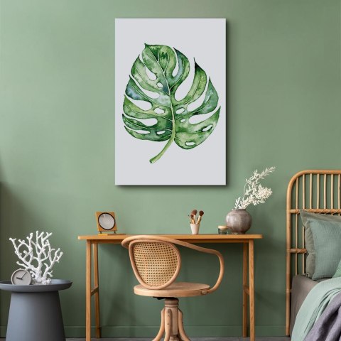 Obraz - Akwarelowa monstera (1-częściowy) pionowy 60x90 Standard