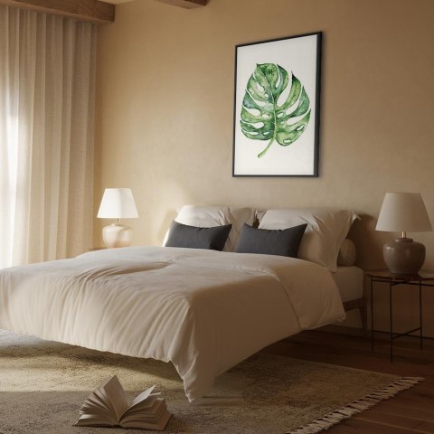 Obraz - Akwarelowa monstera (1-częściowy) pionowy 60x90 W ramie drewnianej czarnej