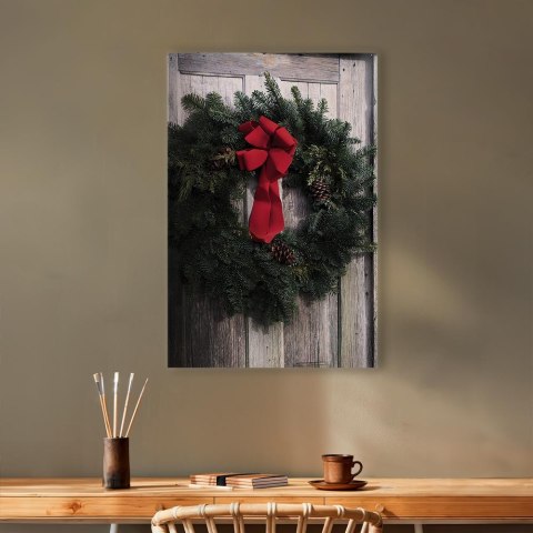 Obraz - Świąteczny wieniec (1-częściowy) pionowy 20x30 Akustyczny