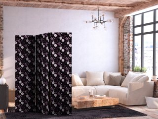 Parawan - Ptaki wśród kwiatów - bażanty w otoczeniu piwonii - fioletowy 135x172 Akustyczny