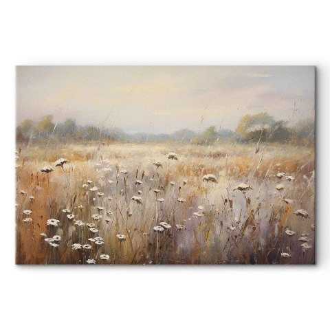 Obraz XXL - Impresjonistyczna łąka - krajobraz polny w pastelowej palecie barw 220x147