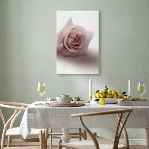 Obraz - Kwiatowy blask glamour (1-częściowy) - delikatna i pastelowa róża 40x60 Na płótnie włoskim