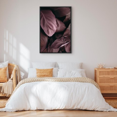 Obraz - Aksamitne liście (1-częściowy) pionowy 40x60 W ramie drewnianej czarnej