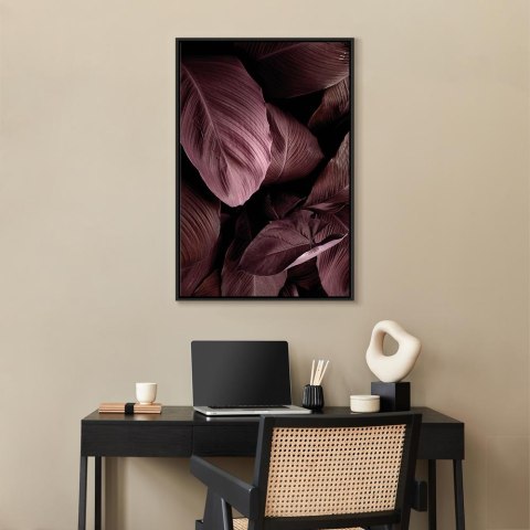 Obraz - Aksamitne liście (1-częściowy) pionowy 40x60 W ramie drewnianej czarnej