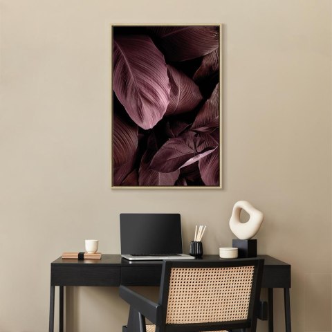 Obraz - Aksamitne liście (1-częściowy) pionowy 40x60 W ramie drewnianej naturalnej