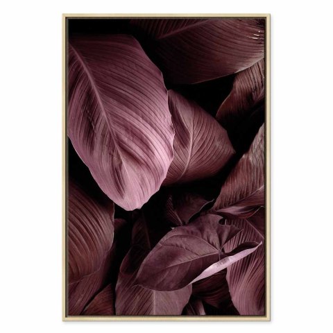 Obraz - Aksamitne liście (1-częściowy) pionowy 60x90 W ramie drewnianej naturalnej