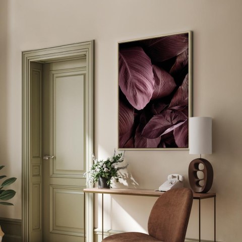 Obraz - Aksamitne liście (1-częściowy) pionowy 60x90 W ramie drewnianej naturalnej