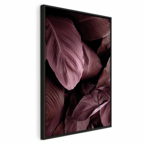 Obraz - Aksamitne liście (1-częściowy) pionowy 80x120 W ramie drewnianej czarnej