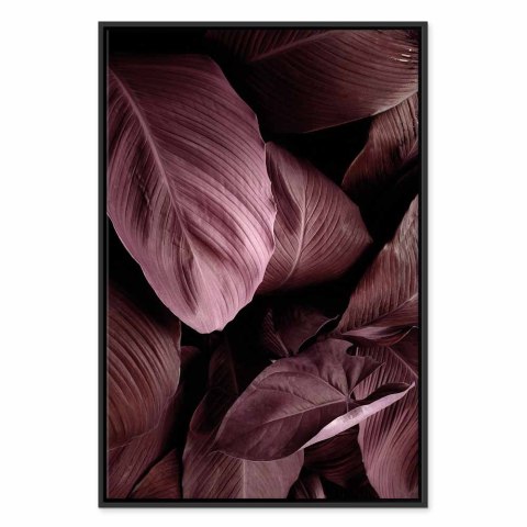 Obraz - Aksamitne liście (1-częściowy) pionowy 80x120 W ramie drewnianej czarnej