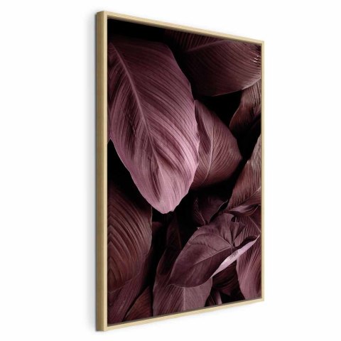 Obraz - Aksamitne liście (1-częściowy) pionowy 80x120 W ramie drewnianej naturalnej