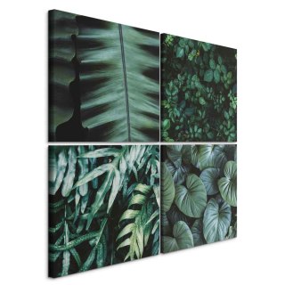 Obraz - Botaniczna głębia (4-częściowy) 40x40 Na płótnie włoskim