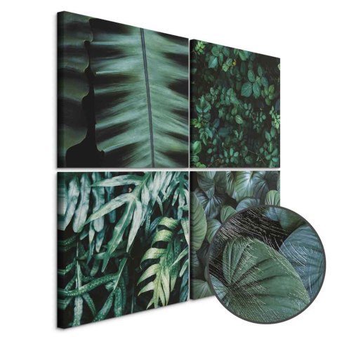 Obraz - Botaniczna głębia (4-częściowy) 40x40 Premium Print