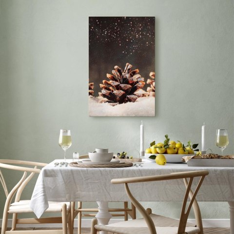 Obraz - Zimowa szyszka (1-częściowy) pionowy 20x30 Na płótnie włoskim