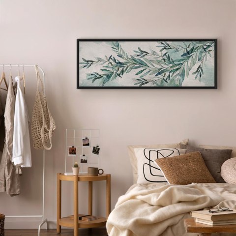 Obraz - Miętowy spokój 120x40 W ramie drewnianej czarnej