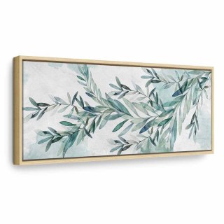 Obraz - Miętowy spokój 120x40 W ramie drewnianej naturalnej