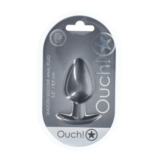 Smooth Silicone Anal Plug - Large - 3.5" / 8,9 cm - Gunmetal