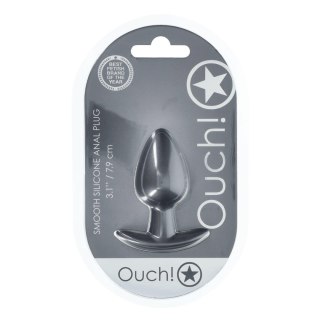 Smooth Silicone Anal Plug - Medium - 3.1 / 7,9 cm - Gunmetal