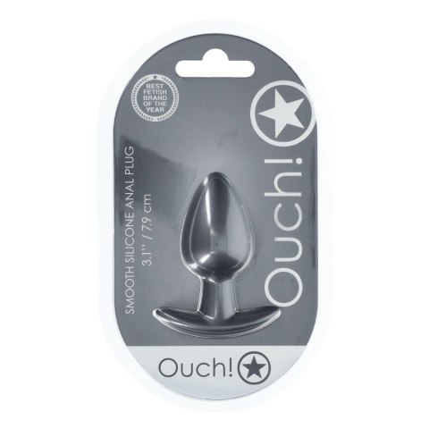 Smooth Silicone Anal Plug - Medium - 3.1 / 7,9 cm - Gunmetal