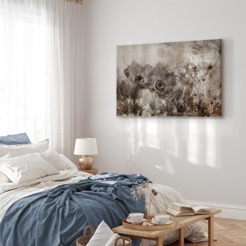 Obraz - Anemony w sepii (1-częściowy) szeroki 60x40 Akustyczny