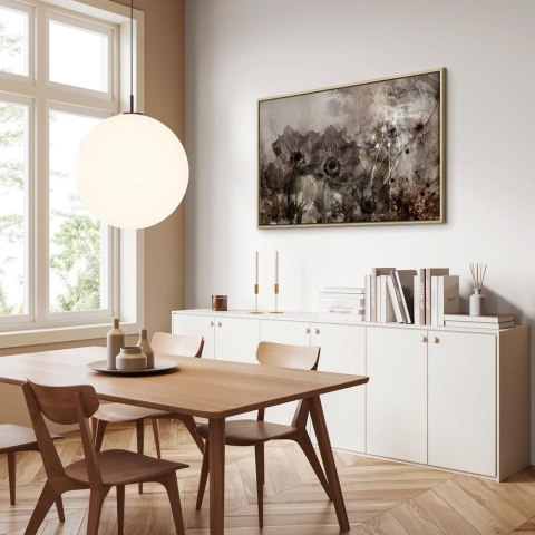 Obraz - Anemony w sepii (1-częściowy) szeroki 60x40 W ramie drewnianej naturalnej