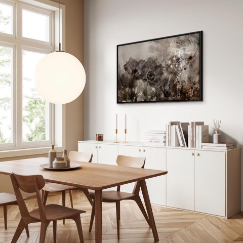 Obraz - Anemony w sepii (1-częściowy) szeroki 90x60 W ramie drewnianej czarnej