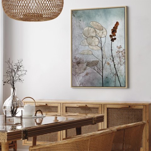 Obraz - Mglista lunaria (1-częściowy) pionowy 40x60 W ramie drewnianej naturalnej